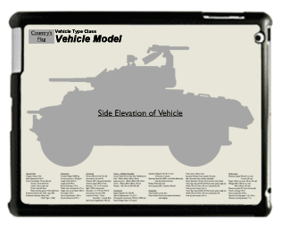 WW2 Military Vehicles - M20 Utility Car Large Tablet Cover 1