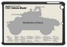 WW2 Military Vehicles - M8 Greyhound Small Tablet Cover 1
