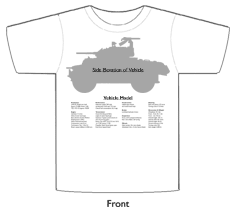 WW2 Military Vehicles - M20 Utility Car T-shirt 1 Front