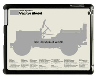 WW2 Military Vehicles - Willys MB Large Tablet Cover 1