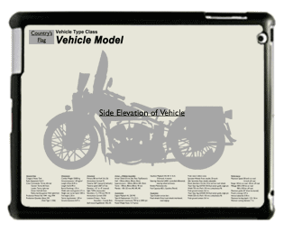 WW2 Military Vehicles - Harley Davidson WLA Large Tablet Cover 1