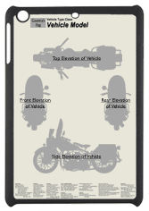 WW2 Military Vehicles - Harley Davidson WLA Small Tablet Cover 3