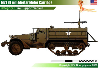 USA M21 81mm Mortar Motor Carriage