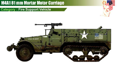 USA M4A1 81mm Mortar Motor Carriage