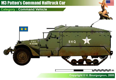 USA M3 Patton's Command Halftrack Car