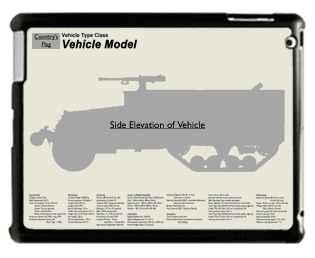 WW2 Military Vehicles - Autocar Unarmoured Halftrack Large Tablet Cover 1