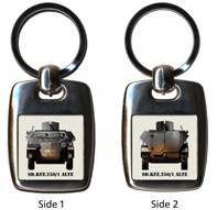 Keyring type 5, with Front & Rear elevations